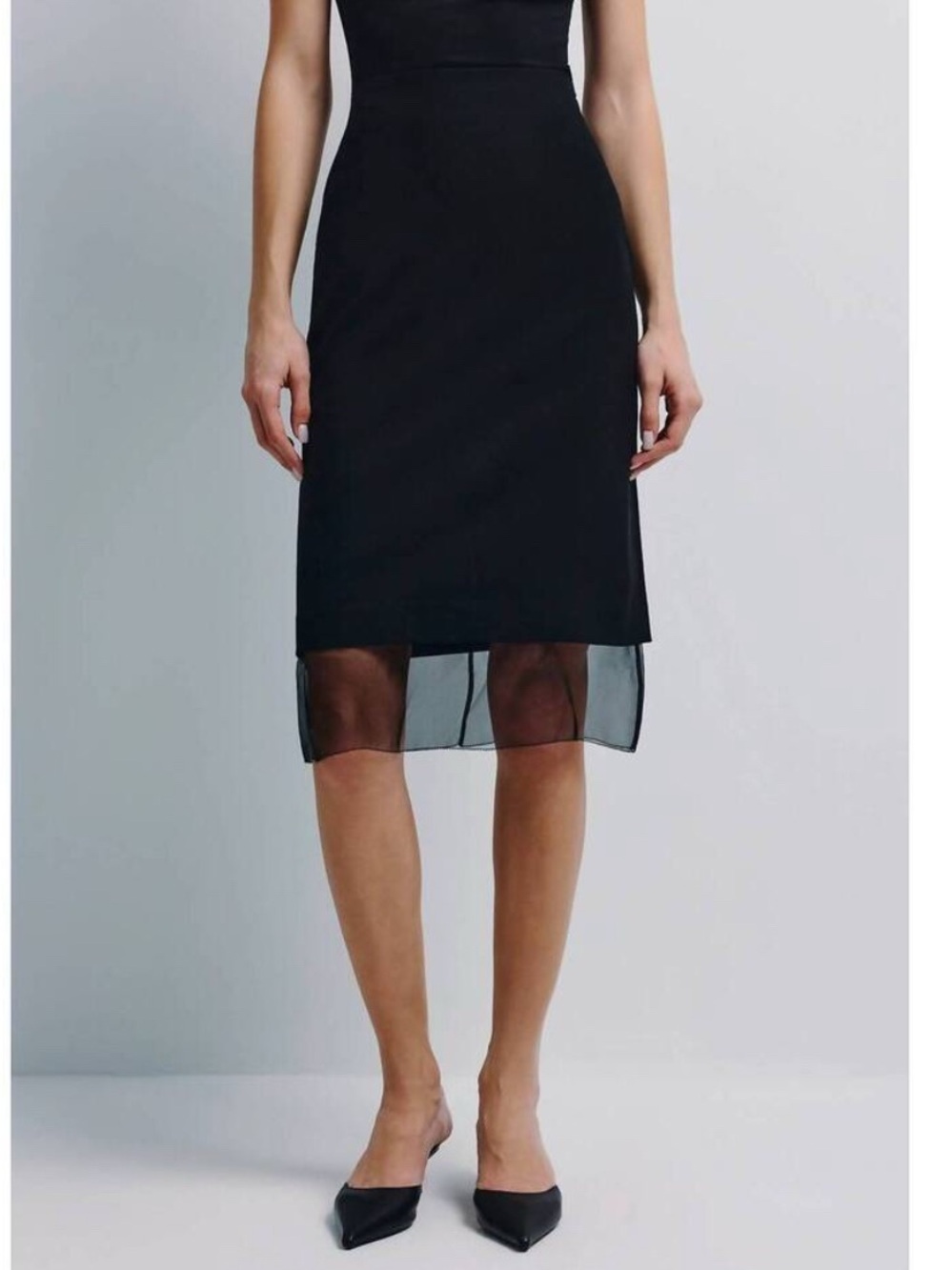NWT RUE SOPHIE Mille Organza Layered Skirt in Black Size XL
